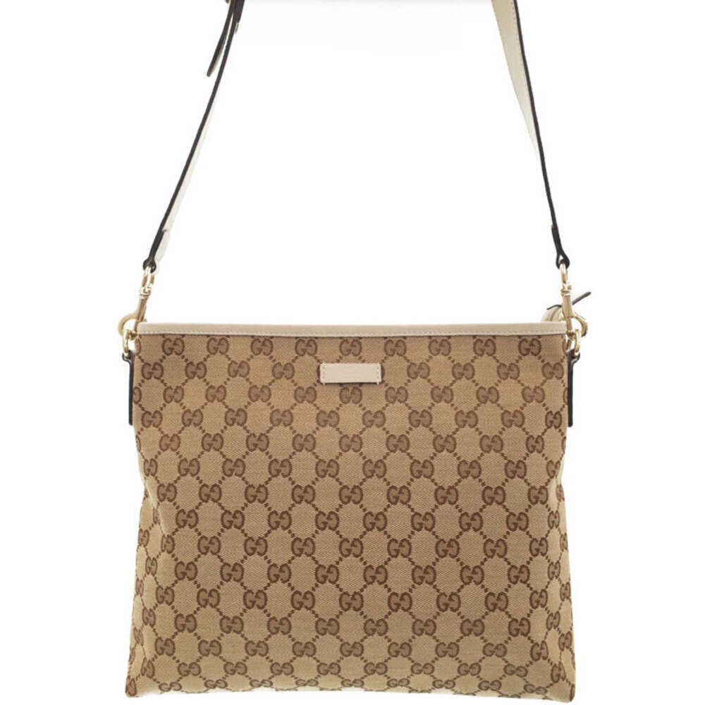 Gucci beige ebony GG canvas crossbody bag Brown